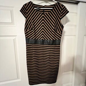 Alyx Black and Tan Chevron Midi Dress